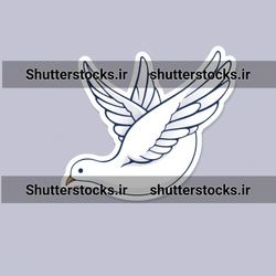 استیکر کبوتر در حال پرواز