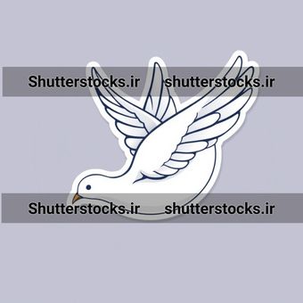 استیکر کبوتر در حال پرواز