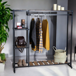 رگال لباس و کمد باز فلز و چوب مدل متین