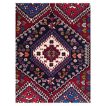 فرش دستباف سایز ذرع و نیم (تمام پشم یلمه طرح خاص با نقشه پنج قاب) کد 6168