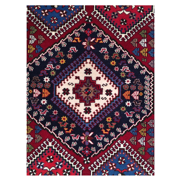 فرش دستباف سایز ذرع و نیم (تمام پشم یلمه طرح خاص با نقشه پنج قاب) کد 6168