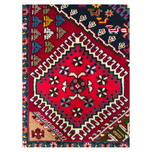 فرش دستباف سایز ذرع و نیم (تمام پشم یلمه طرح خاص با نقشه پنج قاب) کد 6168