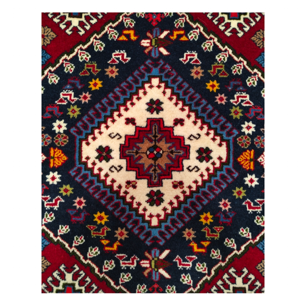 فرش دستباف سایز ذرع و نیم (تمام پشم یلمه طرح خاص با نقشه پنج قاب) کد 6168