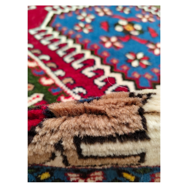 فرش دستباف سایز ذرع و نیم (تمام پشم یلمه طرح خاص با نقشه پنج قاب) کد 6168