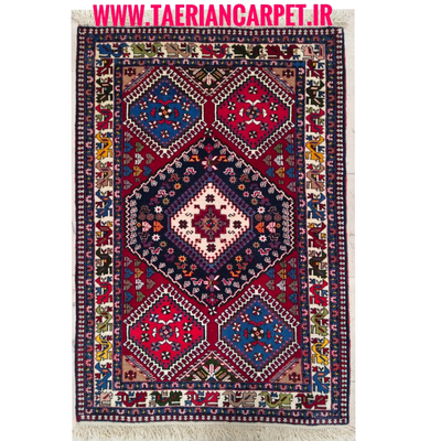 فرش دستباف سایز ذرع و نیم (تمام پشم یلمه طرح خاص با نقشه پنج قاب) کد 6168