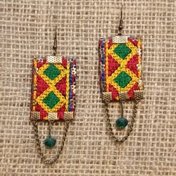گوشواره مدل سوزن دوزی طرح 4