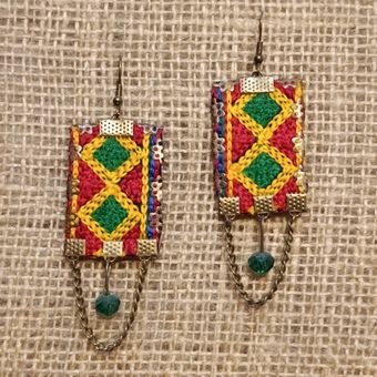 گوشواره مدل سوزن دوزی طرح 4