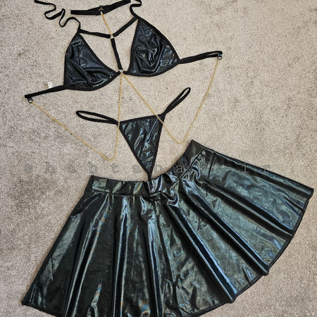 ست سوتین و دامن لاتکس کد 7019