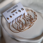 پک گوشواره شش تایی قلب و مروارید