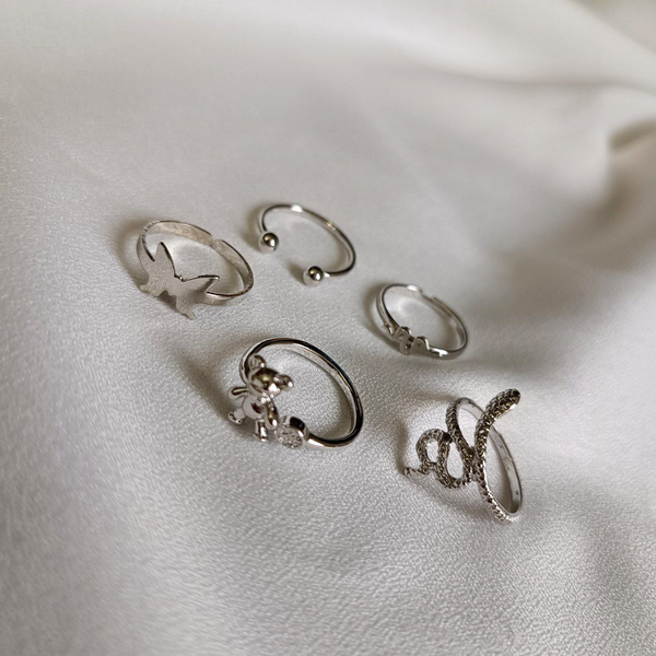 پک انگشتر پنج تایی عروسکی سیلور