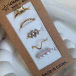 پک انگشتر پنج تایی مدل جواهری اشکی