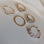 پک انگشتر پنج تایی مدل جواهری اشکی