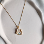 گردنبند استیل ماه و گل