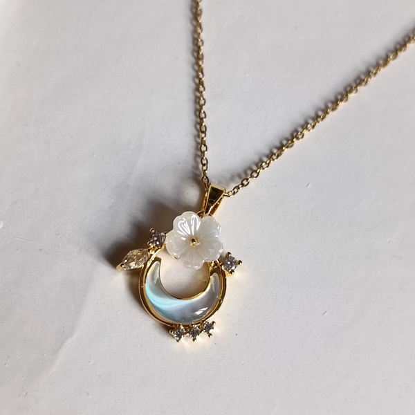 گردنبند استیل ماه و گل