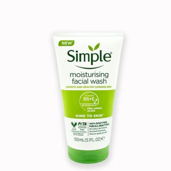 شوینده مرطوب کننده سیمپل مدل moisturising facial wash حجم 150 میلی لیتر