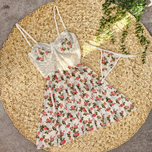 لباس خواب فنردار گلدار کد3202