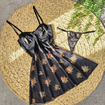 لباس خواب فنردار گلدار کد3202