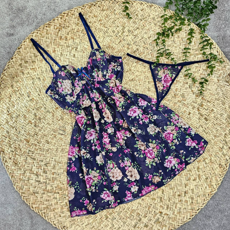 لباس خواب فنردار گلدار کد 3203
