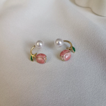 گوشواره لاله مروارید صورتی یواش