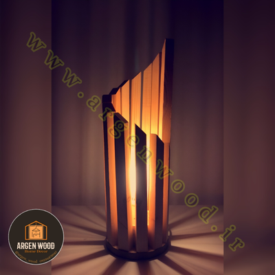 آباژور چوبی فانتزی ، مدرن و خاص طرح اسپیرال