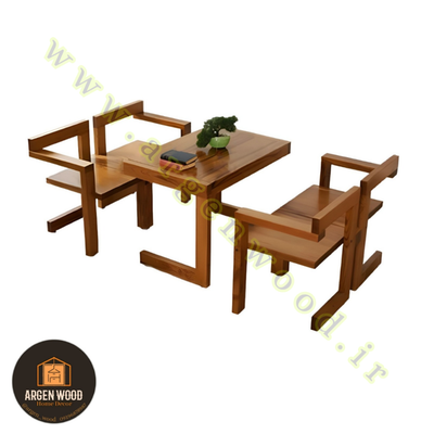 ست چهار نفره میز و صندلی چوبی فضای باز و باغی مدرن و خاص مدل Elin