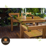 ست چهار نفره میز و صندلی چوبی فضای باز و باغی مدرن و خاص مدل Elin
