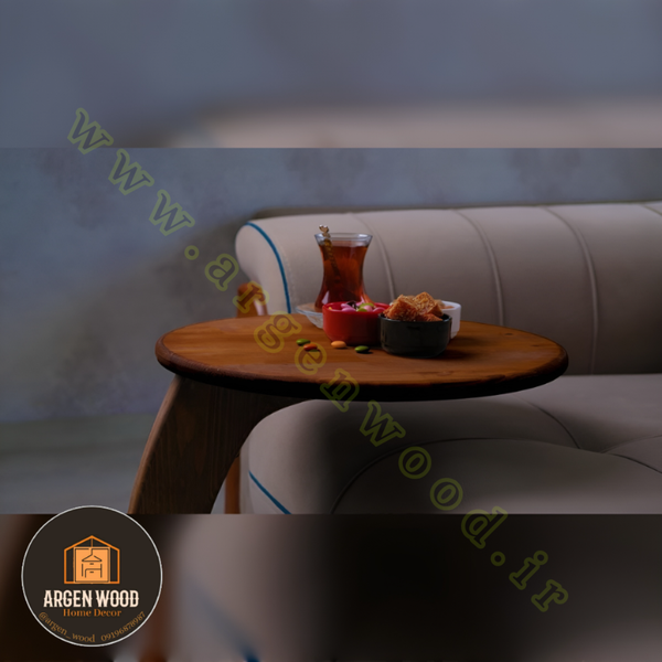 عسلی جلو مبلی ایستاده و میز لپ تاپ (کافی بار ایستاده)