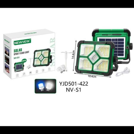 پروژکتور LED شارژی خورشیدی 200 وات NEWVEW Solar SpotLight NV-S1