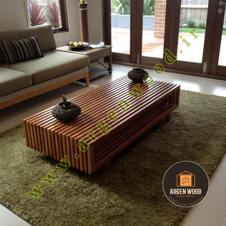 میز جلومبلی چوبی مدرن و خاص طرح ریبینگ