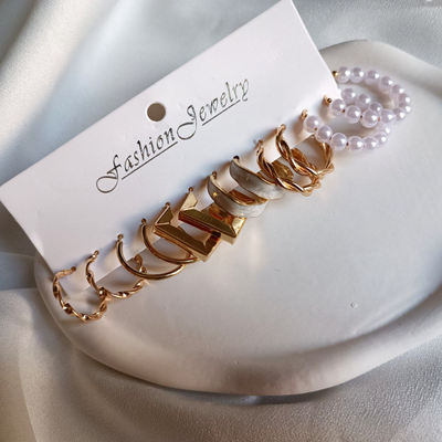 پک گوشواره شش تایی مدل مروارید گلد