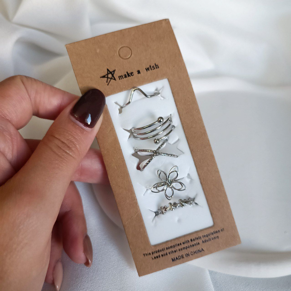 پک انگشتر پنج تایی گل سه بعدی