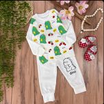 بلوز شلوار بچه دایناسور سفید