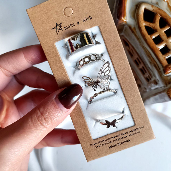 پک انگشتر سه بعدی پروانه سه بعدی