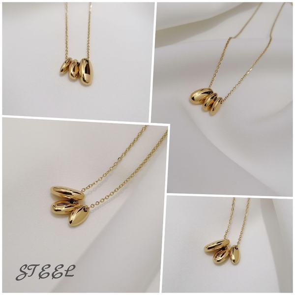 گردنبند سه گوی استیل 05020