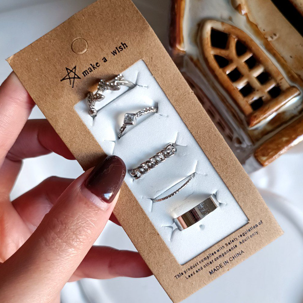 پک انگشتر پنج تایی سیلور کارتیه