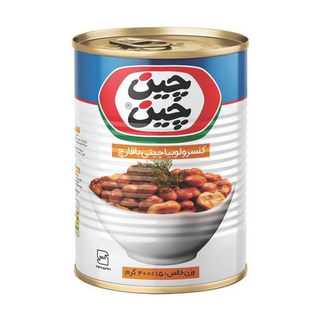 کنسرو لوبیا با قارچ چین‌چین-400گرم-باکس12عددی