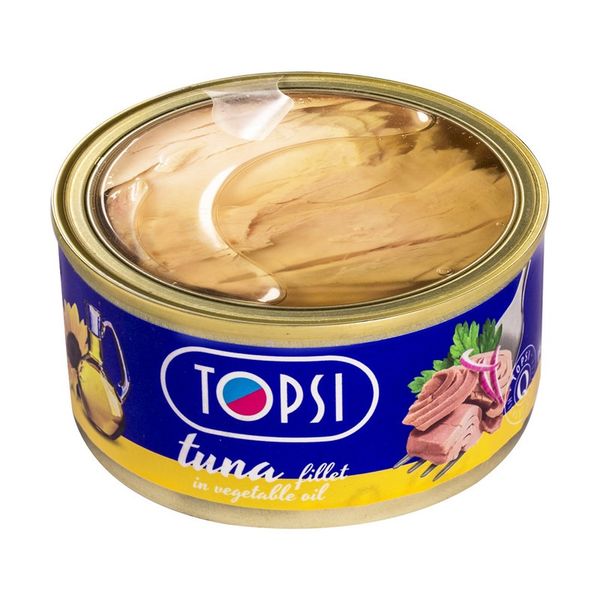 کنسرو تن ماهی تاپسی  در شفاف 180گرم-24عددی