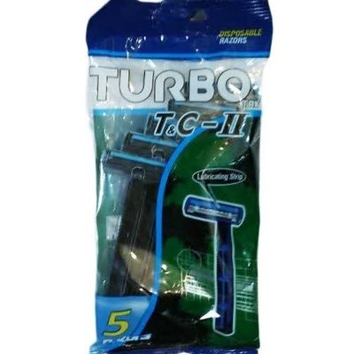 ژیلت دو لبه صابونی توربو-turbo-  باکس 20بسته 5عددی
