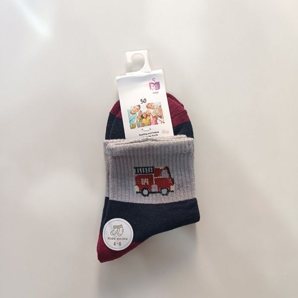 جوراب بچگانه نیم ساق طرح ماشین