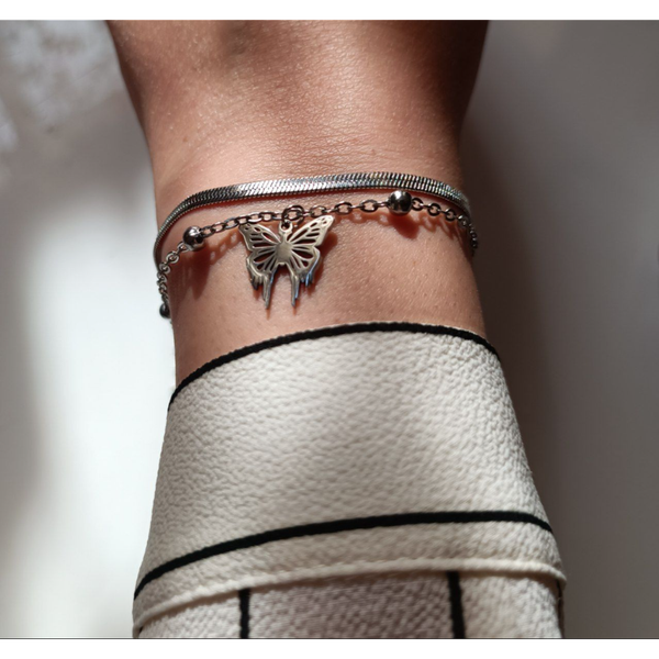 دستبند دولاین ماری توپی مدل پروانه لونا