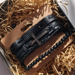 پک دستبند چهار لاین مردانه مدل صلیب