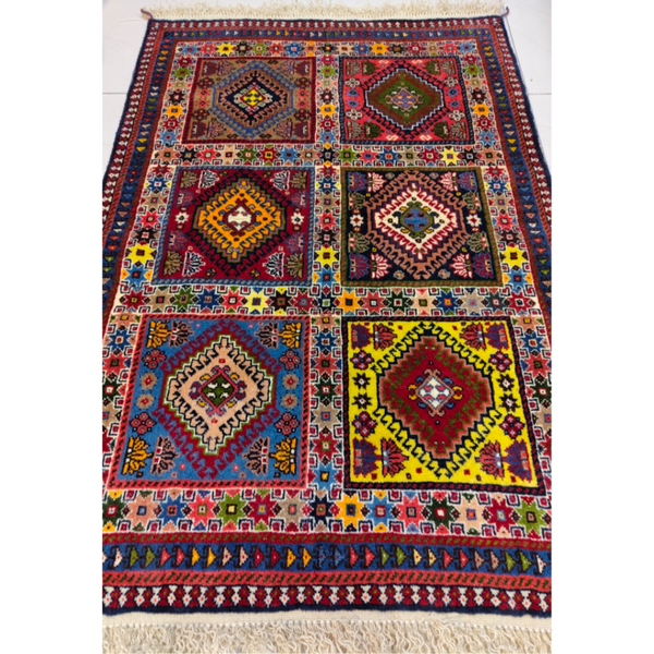 فرش دستباف سایز ذرع و چارک (تمام پشم یلمه طرح خشتی)