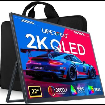 UPERFECT M220T01 22" 2K QHD Portable Monitor – مانیتور همراه بزرگ با کیفیت تصویر حرفه‌ای