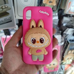 کاور قاب لبوبو آیفون X و XS سیلیکون اصل پاک کنی پاپ سوکتی