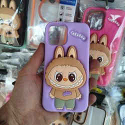 کاور قاب لبوبو آیفون 12 و 12pro مدل سیلیکون اصلی پاک کنی پاپ سوکتی