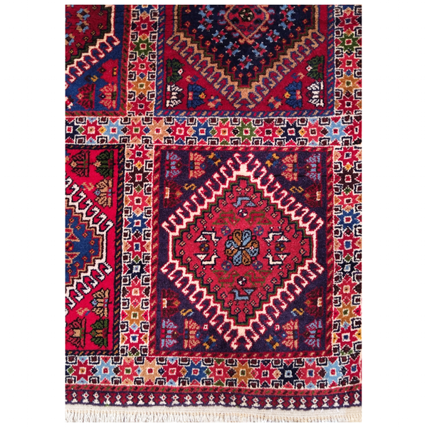 فرش دستباف سایز ذرع و چارک (تمام پشم یلمه طرح خشتی) کد 6211