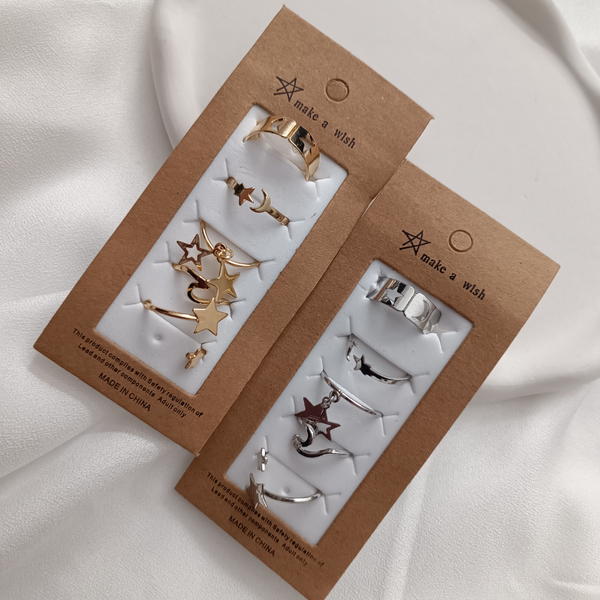 پک انگشتر پنج تایی مدل ستاره