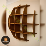 شلف دیواری چوبی مدرن و خاص محدب مدل نیم کره 5طبقه