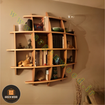 شلف دیواری چوبی مدرن و خاص محدب مدل نیم کره 5طبقه