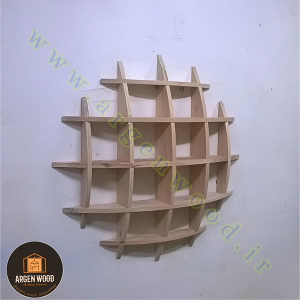 شلف دیواری چوبی مدرن و خاص محدب مدل نیم کره 5طبقه
